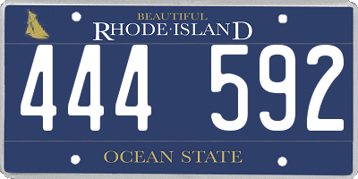 RI license plate 444592