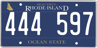 RI license plate 444597