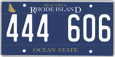 RI license plate 444606