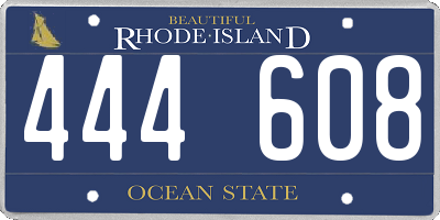 RI license plate 444608
