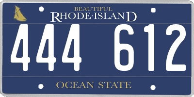 RI license plate 444612