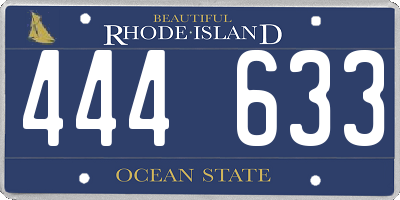 RI license plate 444633
