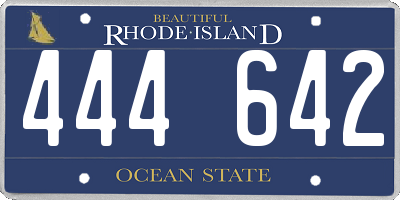 RI license plate 444642