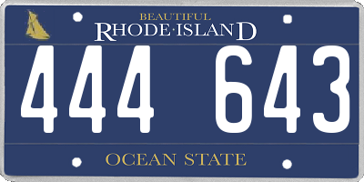 RI license plate 444643