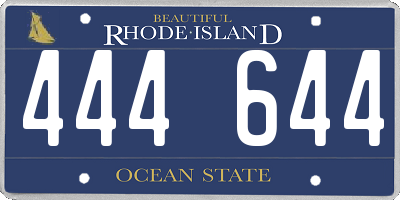 RI license plate 444644