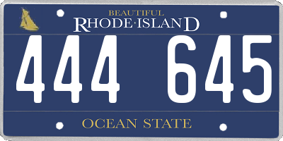 RI license plate 444645