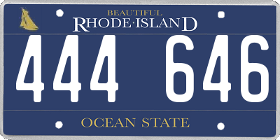 RI license plate 444646