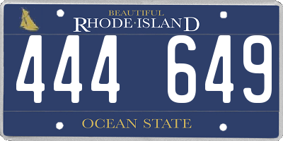 RI license plate 444649