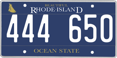 RI license plate 444650
