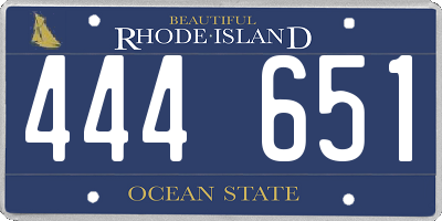 RI license plate 444651