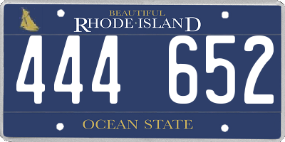 RI license plate 444652