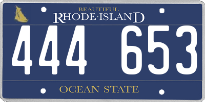 RI license plate 444653