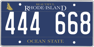 RI license plate 444668