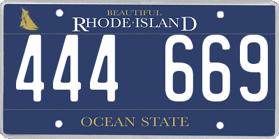 RI license plate 444669