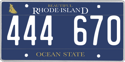 RI license plate 444670