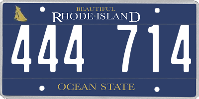 RI license plate 444714