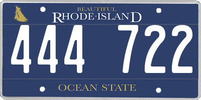 RI license plate 444722