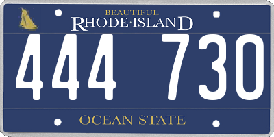RI license plate 444730