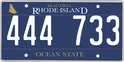 RI license plate 444733