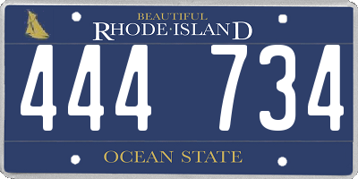 RI license plate 444734