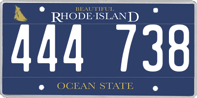 RI license plate 444738