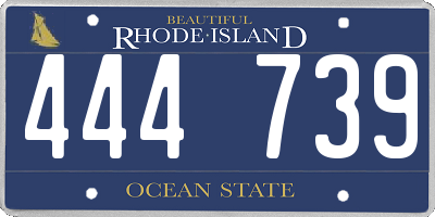 RI license plate 444739