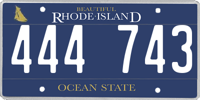 RI license plate 444743