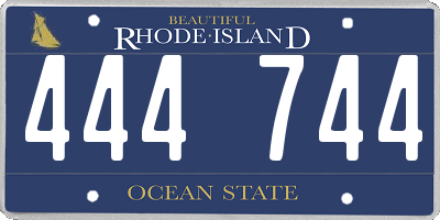 RI license plate 444744