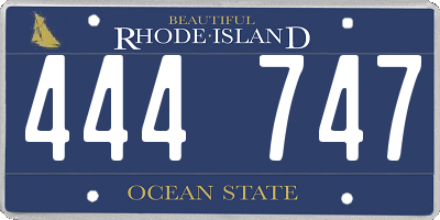 RI license plate 444747