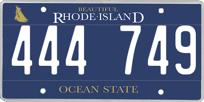 RI license plate 444749