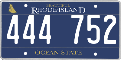 RI license plate 444752