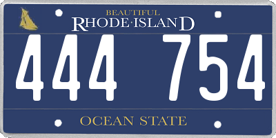 RI license plate 444754