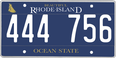 RI license plate 444756