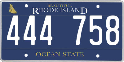 RI license plate 444758