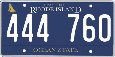 RI license plate 444760