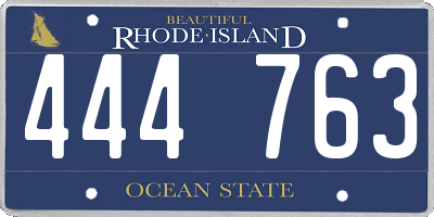 RI license plate 444763