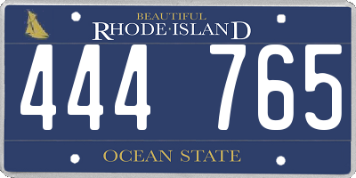 RI license plate 444765