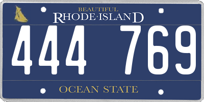RI license plate 444769