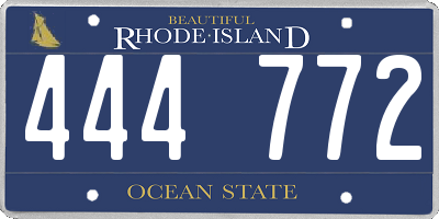 RI license plate 444772
