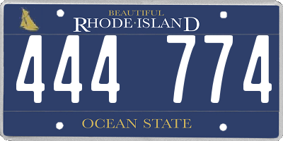RI license plate 444774