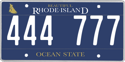 RI license plate 444777