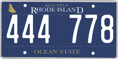 RI license plate 444778