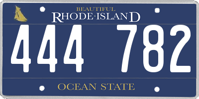 RI license plate 444782