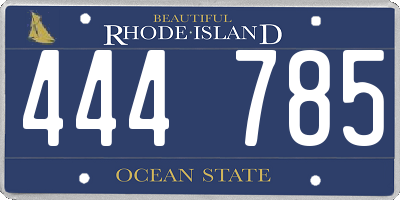 RI license plate 444785
