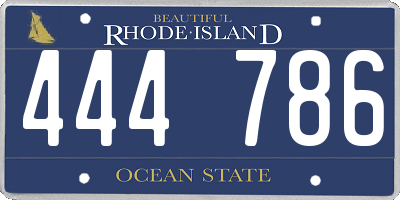RI license plate 444786