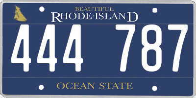 RI license plate 444787