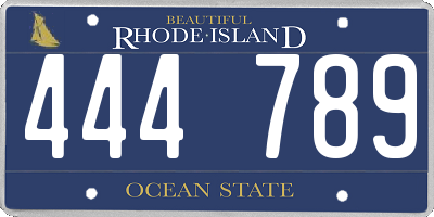RI license plate 444789
