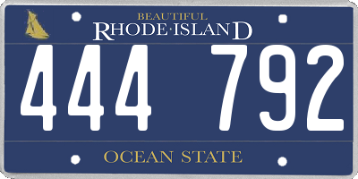 RI license plate 444792
