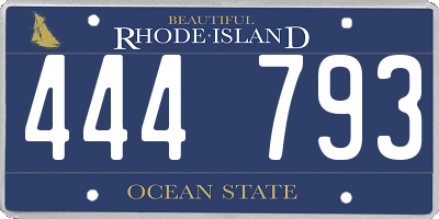 RI license plate 444793