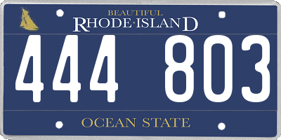 RI license plate 444803